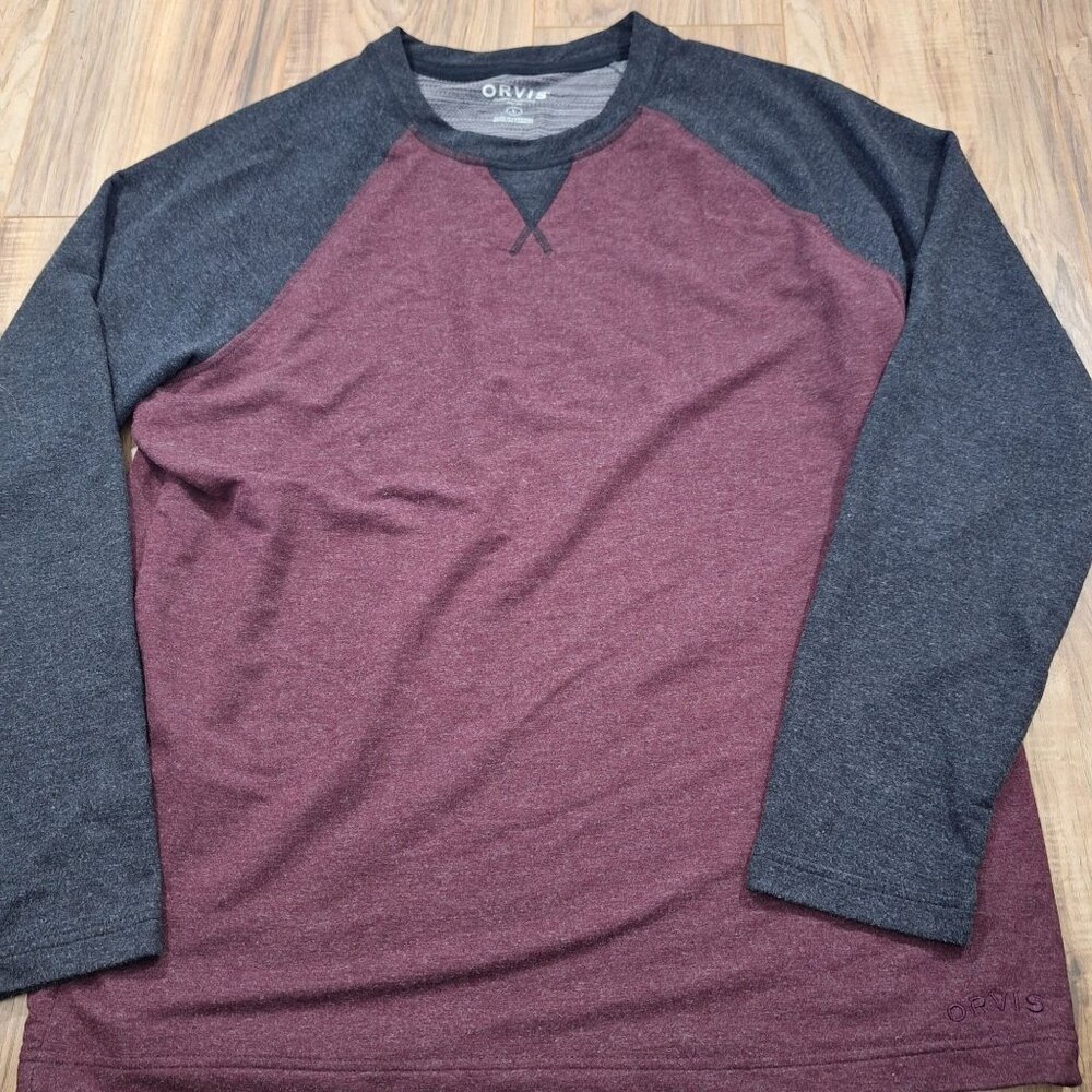 Orvis Men Long Sleeve shirt burgundy size large